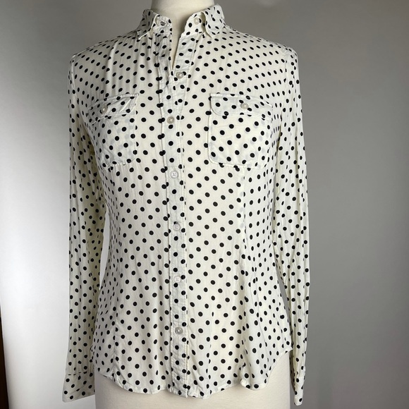 LOFT Tops - LOFT Polka Dot Button Up Sz S
